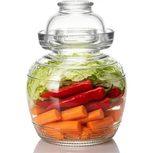 1.5L Jar with Lid Fermentation Jar, Fermenting Kit Crock with Seal Airlock Lid, Pickle Jar for Pickles Kimchi, Sauerkraut, Wine Brewing Kombucha