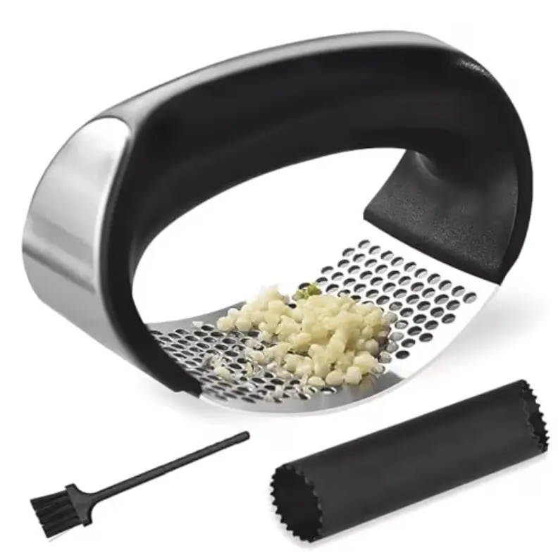 Premium Stainless Steel Garlic Press-Easy-to-clean anddurable kitchen gadget for chopping and crushinggarlic,Durable Kitchen Gadget for Chopping,Perfect Kitchen Tool for Apartments,Dorm Rooms,Home Cooks,Small Kitchens,Dormitores Vegetable