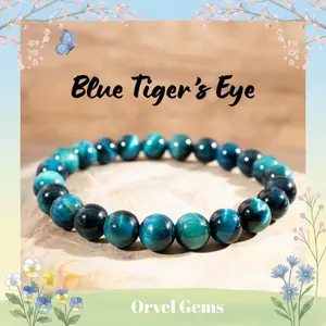 AAA Ocean Blue Tiger's Eye Friendship Bracelet – 6/8/10mm Beads | Unisex Crystal Bracelet for Men & Women | Grounding & Courage Gift #TikTokShopBlackFriday