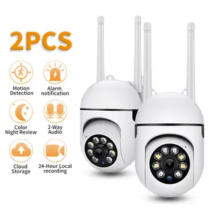 Ivyiot 2PCS WiFi Security Camera 3MP HD PTZ Smart Home Cam AI Detection Two-Way Talk Full Color Night Vision 911 Alarm Security System for Indoor Baby Pet Monitoring