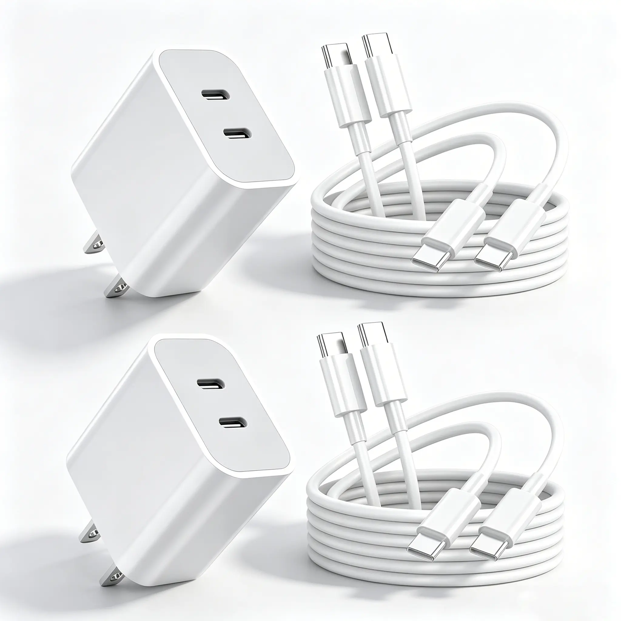iPhone 17/16/15 Charger Sets 20W USB-C Dual-Port Fast Charger (with 10-ft durable long USB-C to USB-C cable), compatible for iPhone 17/17 Pro/17 Pro Max/ 16 Pro Max/16 Pro/16/15 Pro Max/15 Pro/15/15 Plus/iPad/Galaxy S26/S25/MacBook Air/AirPods and More