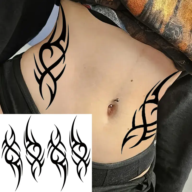 2 Cool Style Mystical Totem Symbol Temporary Tattoo Stickers, Durable Long-Lasting Body Art Tattoos Lasting 1-3 Days, Unisex Design