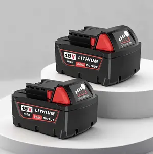 #fathersdaygift 2-Pack M18 18V 8.0Ah Milwaukee Lithium-Ion High Capacity Replacement Battery for 48-11 Series Cordless Tools 8000mAh