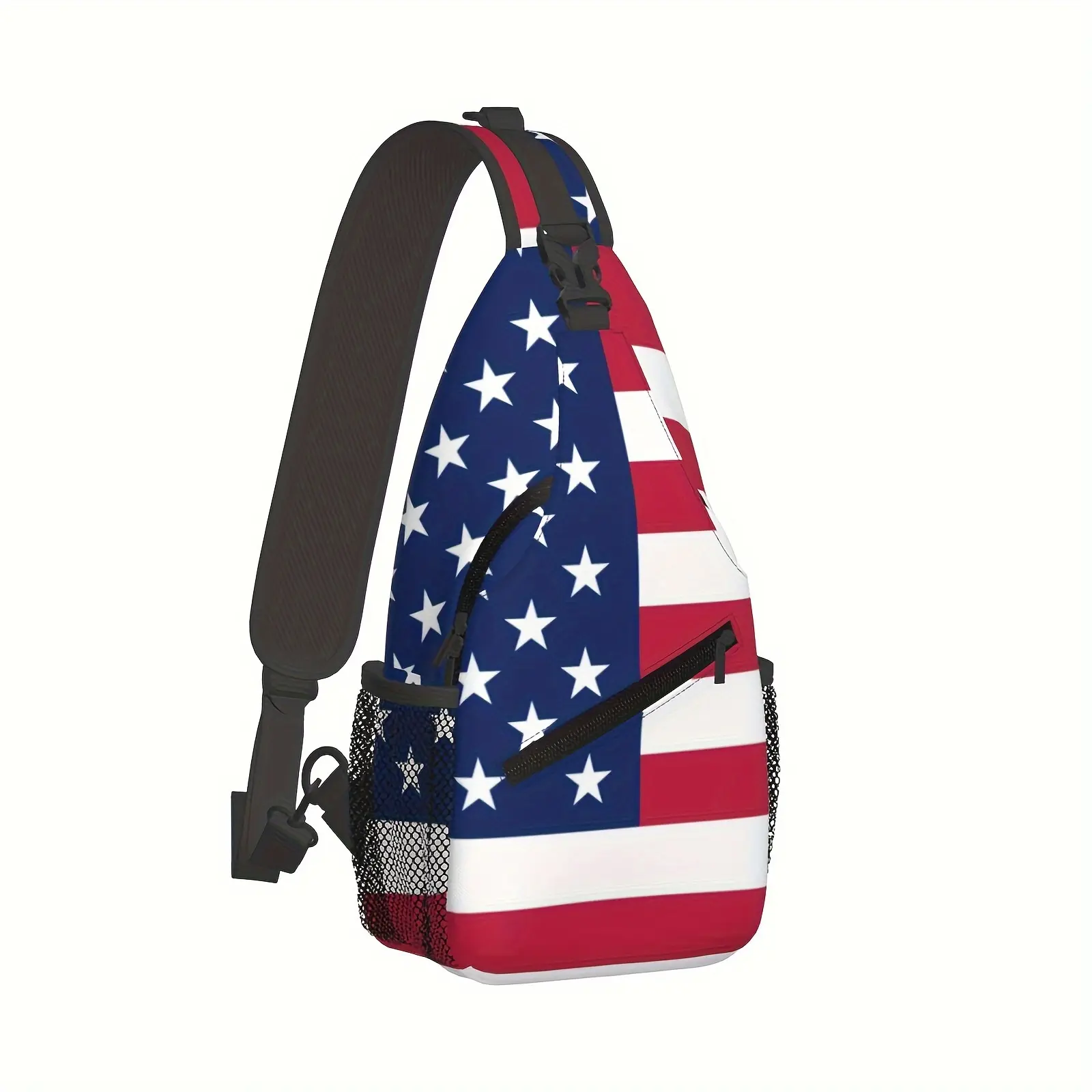 [Made in US] Crossbody Chest Bag Hiking Backpack American Flag Shoulder Bag Folding Large Capacity Fashion Durable Can Be Used for Shopping, Work, Leisure TravelBeach Bag Fishing Backpack 250th anniversary united states