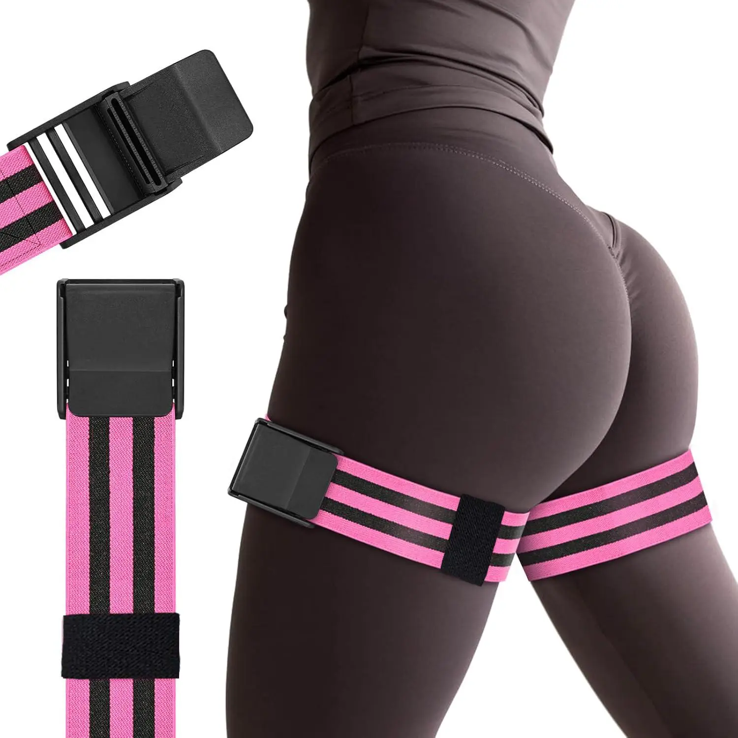 1 Pair Of Adjustable BFR Training Belts Equipped with BFR Blood Flow Restriction Belts, Used for Gluteal Muscle and Hip Joint Exercise, Gym Exercise a