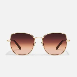 QUAY - Uptown Round Sunglasses - Oversized Molded Metal Frame with Adjustable Silicone Nose Pads & Gradient Lenses for Style and Comfort