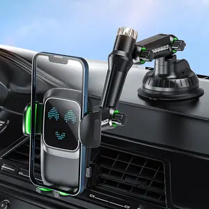 Dashboard Phone Holder Flexible Long Arm 360 Degree Rotating Dashboard Mobile Cell Support Hands Free Air Outlet Phone Stand with Suction Cup for 4.7-7.2 Inch Phone