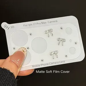 Transparent Bow Knot Lens Film Protector for iPhone 17 Pro Max/17pro Back Camera Anti-Scratch Soft Film Cover Protective Accessories