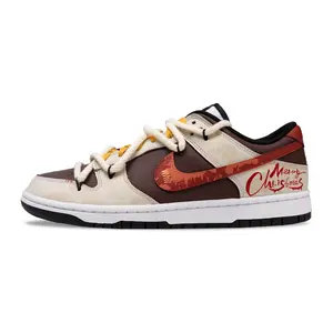 Nike Dunk Low-Top Skate Shoes with Bell Design for Men and Women, Classic, Slip-Resistant, and Durable Trending Shoes, House White Official Shoes to Get / Maison Mihara