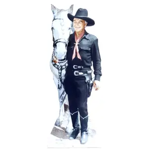 212 MAIN Hopalong Cassidy Life-Size Cardboard Stand-Up - 6'+ Tall, Wall Mounting, Easel Compatible, Wall Standing Cutout for Hopalong Cassidy Fans, Home Decor Supplies, Hopalong Cassidy Fan
