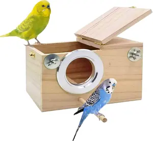 Parakeet Nest Box Budgie Nesting House Cockatiel Breeding Parrots Mating Box for Lovebirds Small and Medium-Sized BirdsS