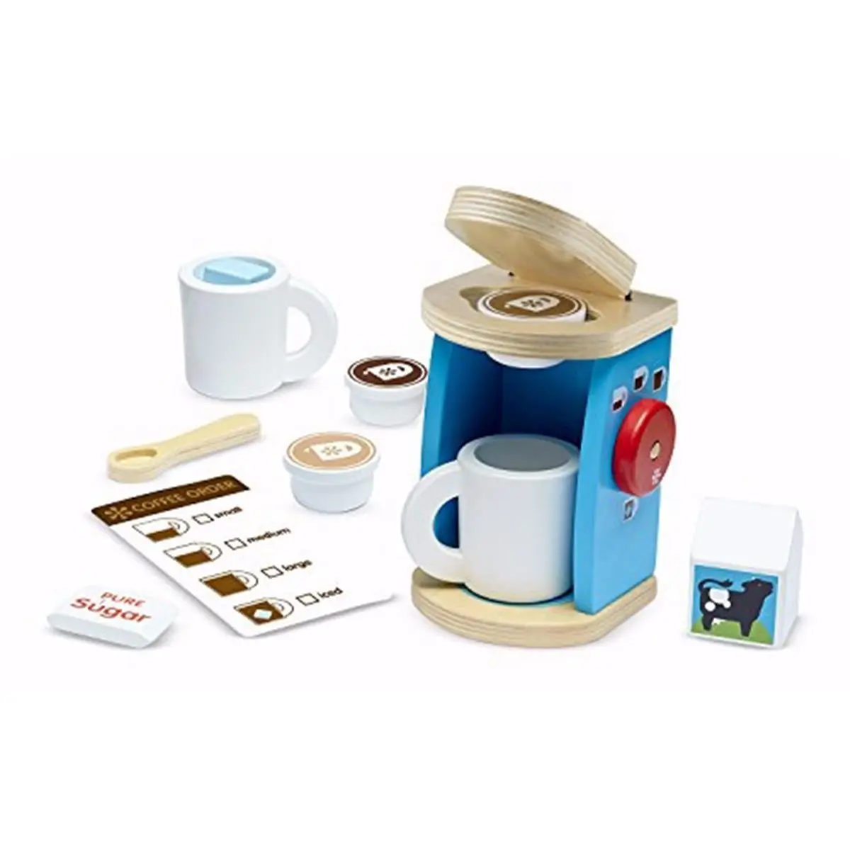 Melissa & Doug 68008 Pretend Brew & Serve Coffee Set - 11-Piece Children's Cooking Set with Pretend Cooking Utensils, Kitchen Play Accessories, Fun Toys for Kids - Ages 3+, Kitchen Play Set