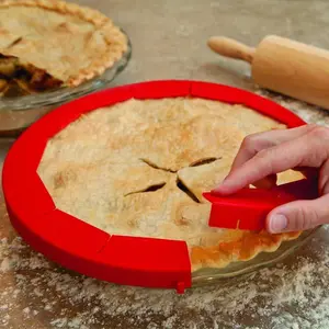 1PC  11IN Adjustable Pie Crust Shield Silicone Pie Protectors Adjustable Bake Crust Protector Pie Crust Protector Cover Kitchen Tool For Baking Pie Pizza, Fit 8-11Inch Pies, Kitchen Cooking Accessories