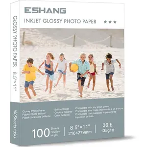 Thin Inkjet Printer Paper 100 Sheets 8.5x11 Inches Glossy 36Lb for DIY Chip Bag Brochure Flyer Printing