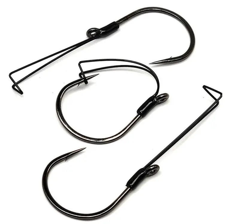 Finesse Wide Gap Weedless Hooks with Nylon Guard that Keeps Weeds from Hanging, Corrosion Resistant Finish for Wacky Worms, 3/0 To 6/0, #1 - 5 Pack