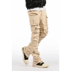 Gentry Beige Stacked Flare Jean