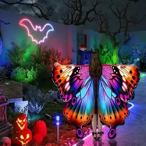 Women's Vibrant Butterfly Wing Cape, Colorful Polyester Costume with Mask & Headband, Ideal for Halloween, Carnival, Party Dress-Up