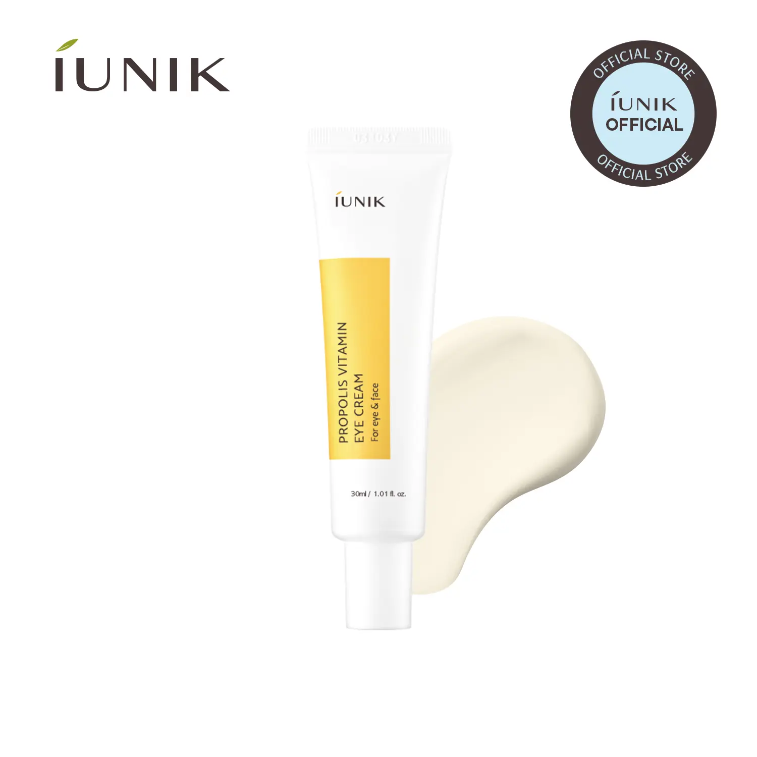 [IUNIK Official] Propolis Vitamin Eye Cream – Propolis, Idebenone & 8 Types Hyaluronic Acid with Sea Buckthorn, Firming & Brightening for Fine Lines, Dryness & Tired Eyes, Bouncy Hydrating Cream, 1.01 fl oz (30ml), Korean Skincare K-Beauty