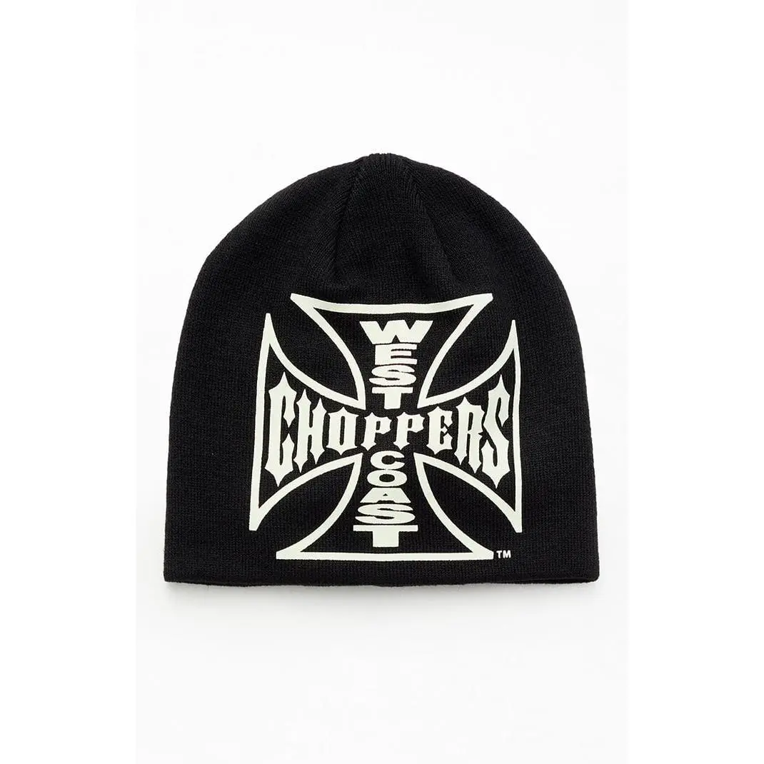 West Coast Choppers Men's Black Logo Skullcap Beanie