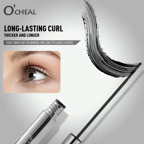 3D Beauty Enhancing Mascara for Lengthening and Curling, Waterproof Eye Makeup, Long-Lasting and Smudgeproof Formula for All Skin Types