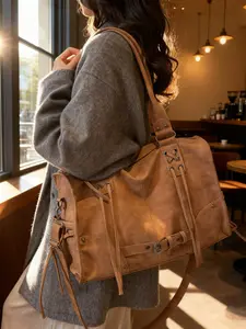 Designer Trendy Large Capacity Shoulder Crossbody Pillow Bag Tote Bag Commuter Brand Women's Bag, Stylish and Spacious Handbag Pu Tote Satchel