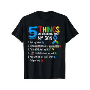 Autistic Son Autism Awareness Support For Mom Dad Parents T-Shirt