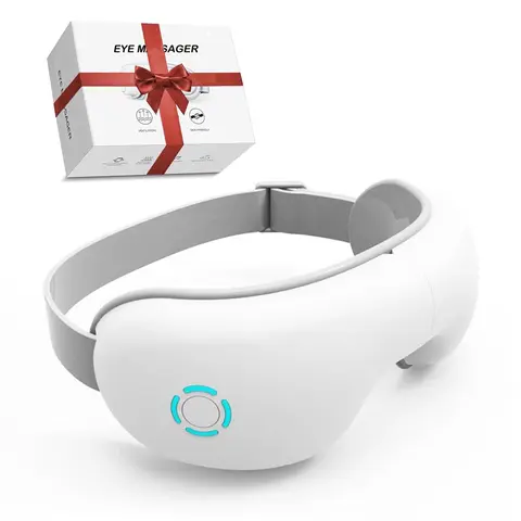 Heated Eye Massager with Bluetooth Music - Heat Therapy, Cushioned Massage for Migraines, Eye Strain, Circulation Boost - Christmas Gifts, Relaxing Cool Gifts for Women & Adults