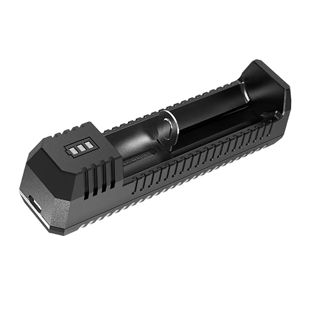 Nitecore UI1 Lightweight Compact Portable Single-Slot Intelligent USB Battery Charger - 21700 Batteries Compatible, Li-Ion/IMR Support, USB Power Port-Enabled, 4.2V±1% Precision, 800mA, CC/CV Modes, Overcharge Safe