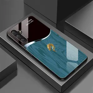 Suitable for [Galaxy S23 Fe] Personality simple split dragon pattern creative business high-end anti-drop glass mobile phone case affordable anti-drop anti-fingerprint-888