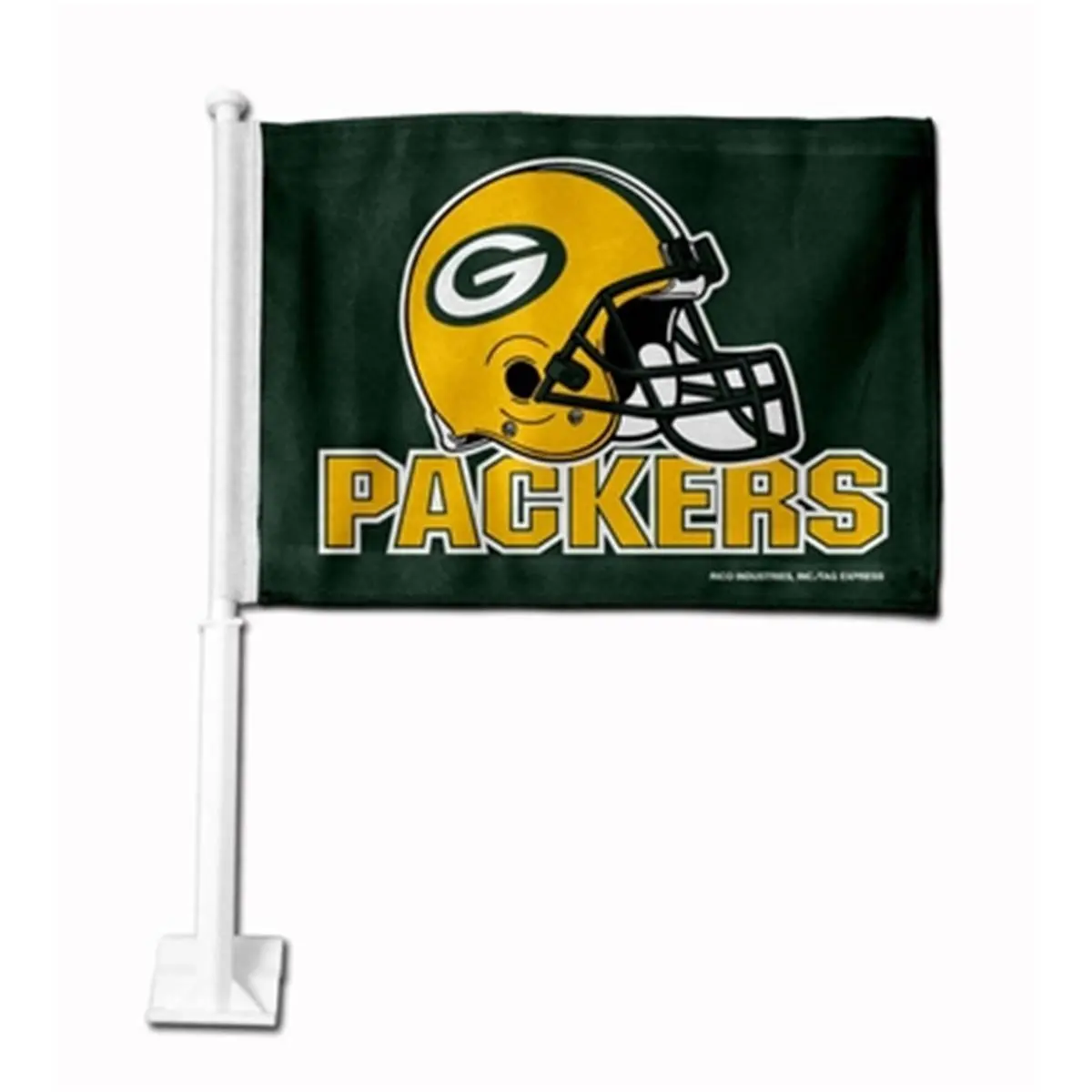 212 MAIN Packers Helmet Vehicle Window Flag - Green Double-Sided Team Logo Backdrop Banner, Festive Flags with Vehicle Mount for Home & Party Supplies, Window Flags