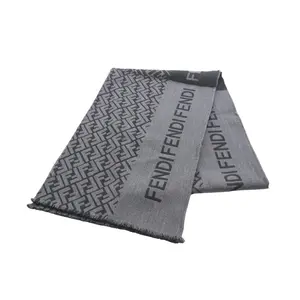 Pre-owned FENDI Wool Small Leather Goods Silk Scarf