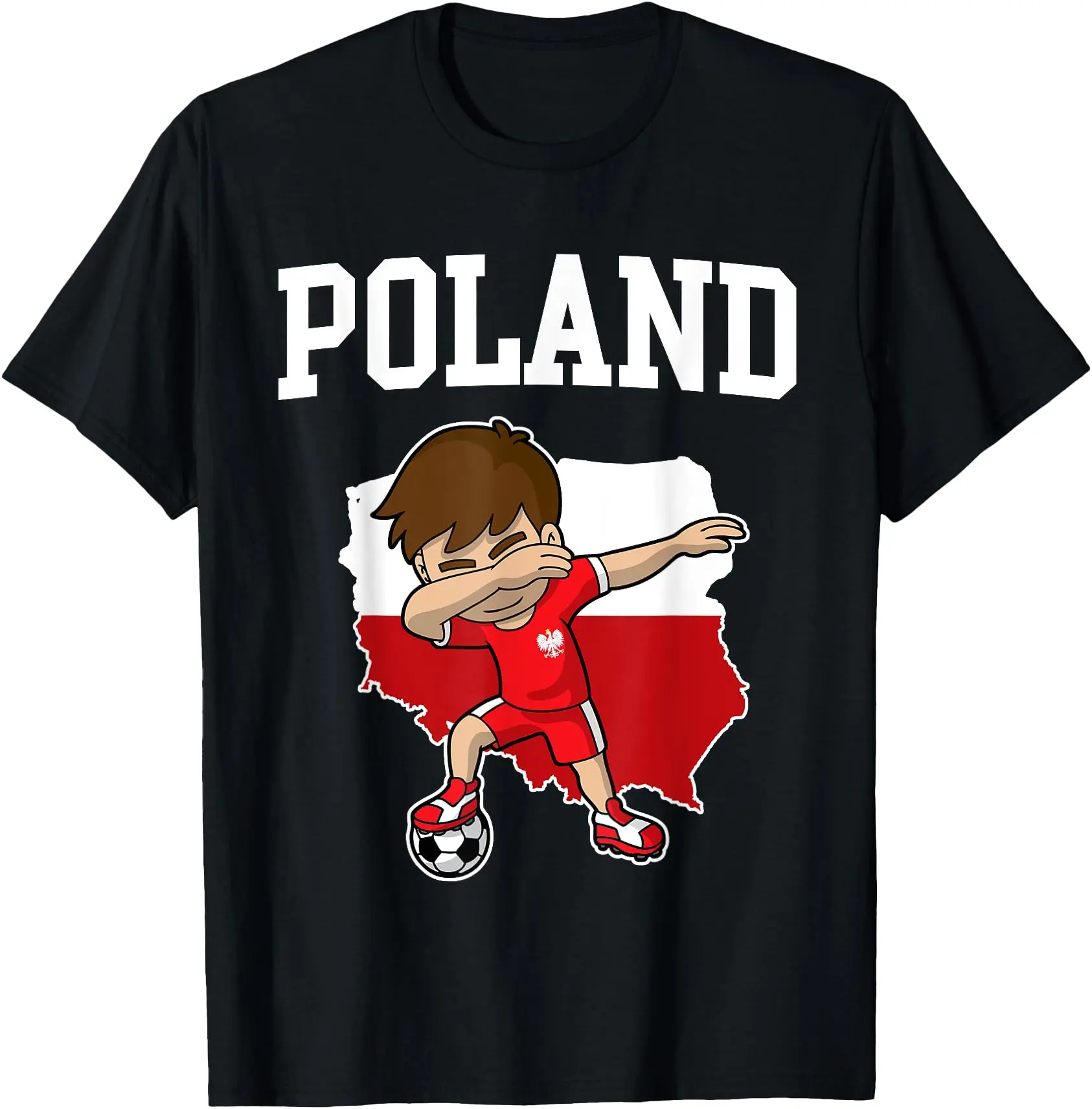 Poland Soccer Dabbing Football Polska Polish Unisex T-Shirt Cotton Menswear Man Classic