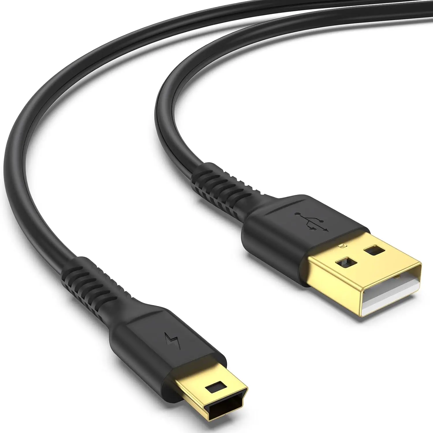3ft Mini USB , Standard USB 2.0 to Mini B Male Charger Cord Durable USB Mini to USB   Compatible with PS3 Controller, MP3 Player, Camera, Dash Cam,  GPS, Hero 3+(Black)