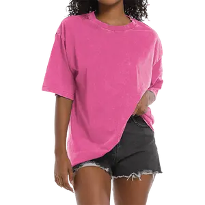 [NEW COLOR!]Holafish Women's Acid Washed Heavy Cotton Vintage Unisex Short Sleeve Loose Fit Casual Streetwear Crewneck T-Shirt Soft Fabric for Everyday Wear Round Neck Long Sleeve Top Crop Ruched Solid Sleeve Crop Top graphic tees Womenswear Breathable su