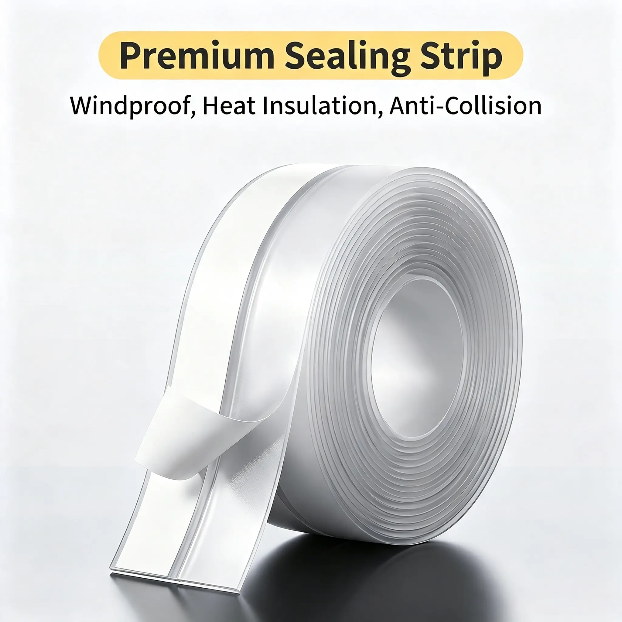 49.2Ft Self-Adhesive Weather Stripping, 1.38in Wide Draft Blocker Insulation Seal Tape, Waterproof Seal Strip for Doors, Windows & Shower Doors