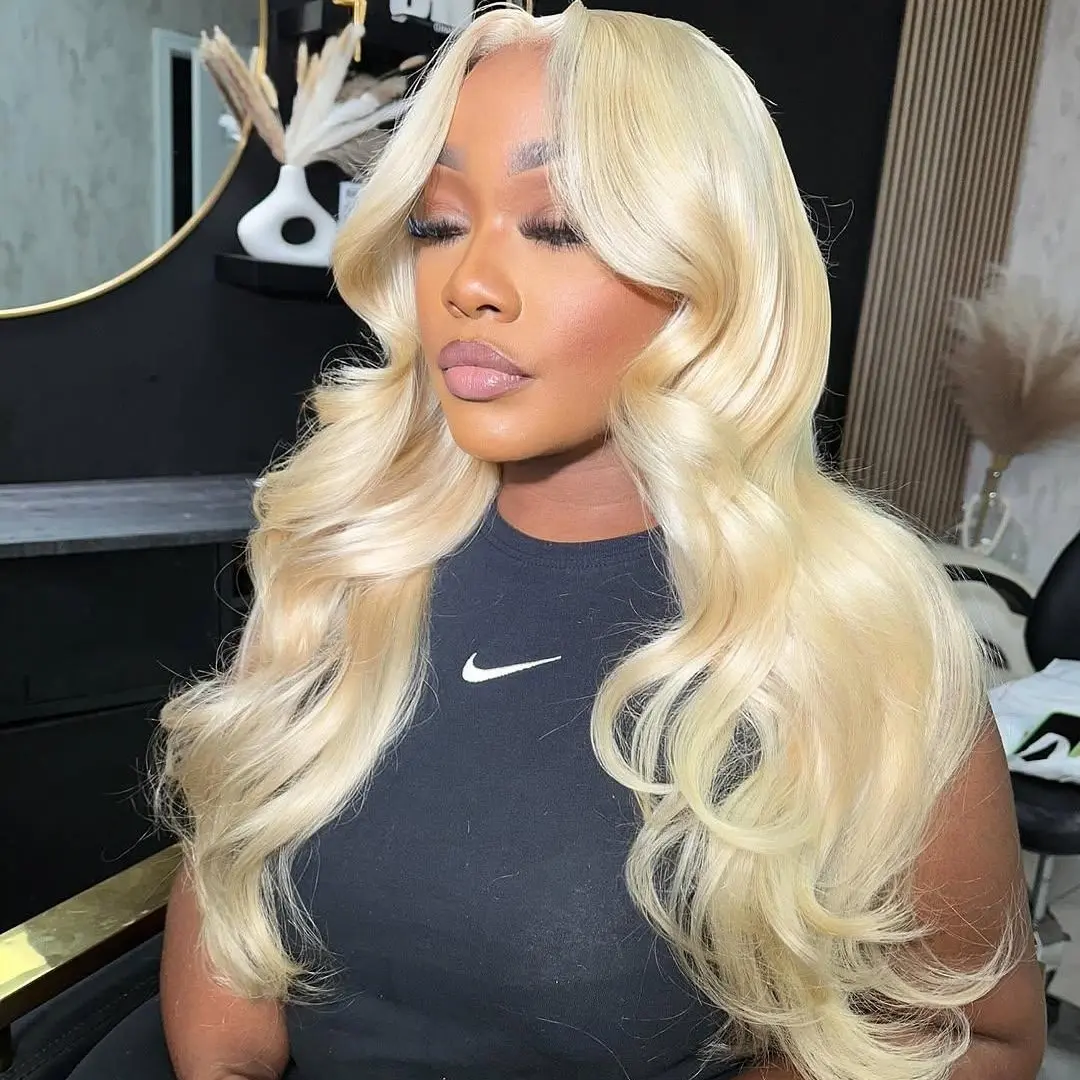 Blonde 613 Wigs Body Wave Lace Front Wigs 13x6 HD Lace Front Human Hair Wigs Pre Plucked HD Lace Wigs For Women 180 Density