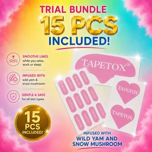 SKIN SUPERVISION TapeTox Face Tape 3 Piece Set - Wrinkle Patches for Forehead, Crow's Feet & Smile Lines - Collagen Boosting Non-Toxic Breathable Japanese Face Lifting Tape Strips for Overnight Use Facial Mask Smooth Smoothing