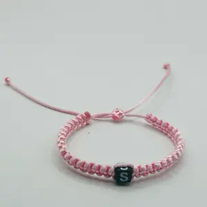 Personalized Red Rope Bracelets with Initials for Friends Couples and Spouses Unique Friendship Accessories Customizable for Special Bonds J & ️ Pink Rope Bracelet with Initial S