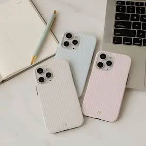 Personalized Stripe Phone Case Gold Custom Initials, iPhone 17 16 15 14 13 12 Pro Max Plus Mini,  S25 S24 S23 S22 S21