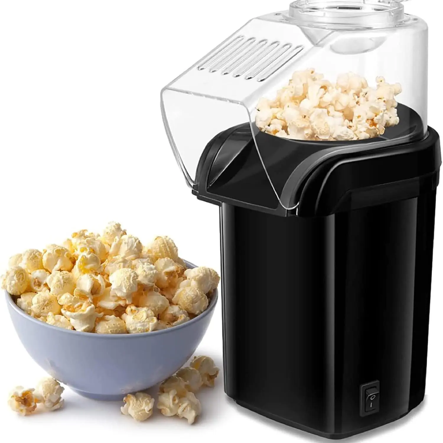 Air Popcorn Maker, 6-Qt Oil-Free Popcorn Popper with Measuring Cup & Recipe Guide, Makes Up to 16 Cups for Movie Nights (Specialty Kitchen Utensil)