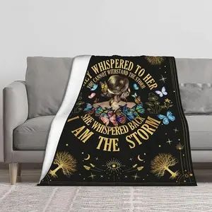 Inspirational Gift for Teen Girls,Soft Warm Throw Blanket for Teengirls,Positive Motivational Uplifting Encouragement Gifts for Girls Women,I am The Storm Positive Quote Blanket 50"x60"