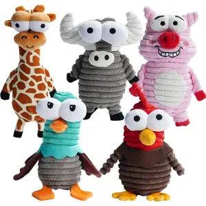 5-Pack Squeaky  Toys, Durable Stuffed Critter Zoo  Toys with  Squeak Sounds to Keep Dogs Busy, Puppy Toys for Small, Medium, and Large Dogs