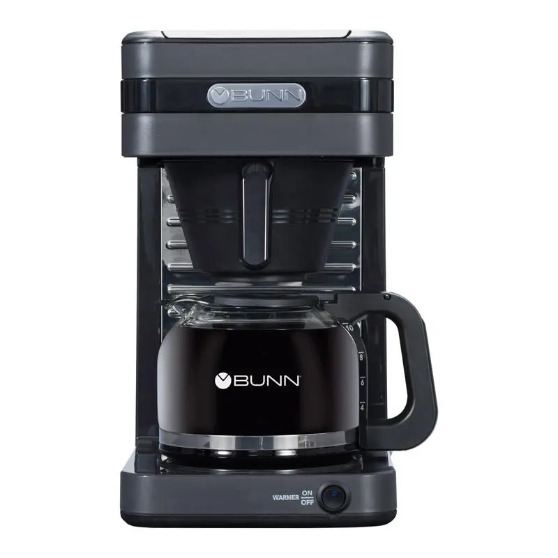 BUNN 6598478 Coffee Machine - 10-Cup Gray Stainless Steel Household Kitchen Appliance, Brews 10 Cups in 4 Minutes for Coffee & Tea Preparation, Brew 10 Cups In 4 Minutes