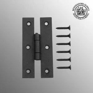 Renovators Supply Black H Cabinet Hinges 3 in Wrought Iron Kitchen Cabinet Hinge