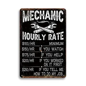Letter Pattern Garage Car Sign, Creative Waterproof Durable Sign, Wall Art Decor for Home Living Room Bedroom, Vintage Garage Signs, Signage