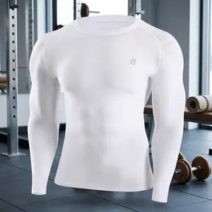 Men's Long Sleeve Compression Shirt UPF 50+ - Athletic Running Workout Base Layer Moisture Wicking Breathable Performance Shirt for Training Gym Fitness Outdoor Sports Comfortable Fit Activewear