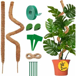 30 Inches Bendable 2 Pack Moss Pole Monstera Plant Support Stakes - Moss Poles for Climbing Plants, Plant Stakes for Indoor Plants - Coco Coir Pole Moss Stick for Monstera, Pothos.