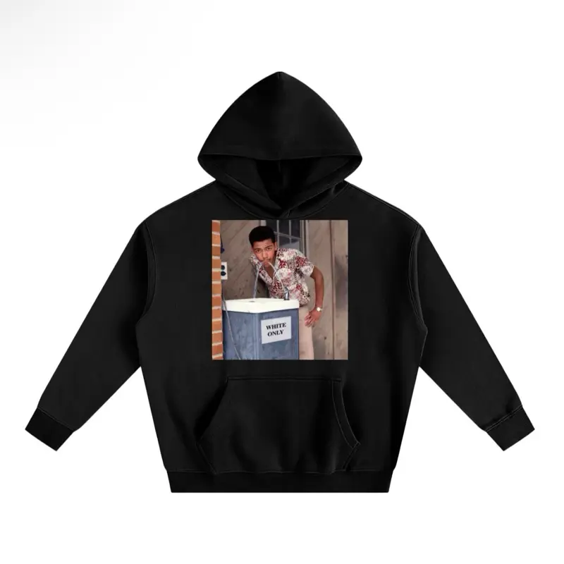 Black History Month Hoodie with Graphic Print Featuring Cecil J. Williams, Black Color, Front Pocket, and Hooded Design
