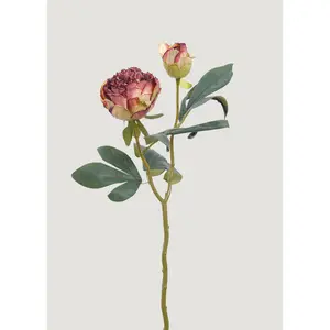Burgundy Artificial Petite Peony Flower - 19"