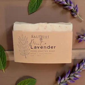 Mint & Lavender HandCrafted Vegan Cold Proccessed Soap bar | 4oz